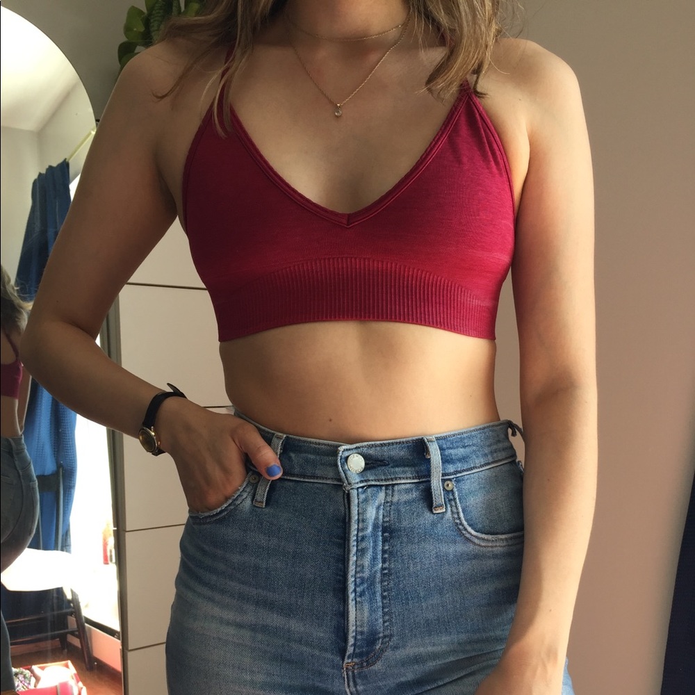 LULULEMON BURGUNDY RED SPORTS BRA BRALETTE  LIGHT